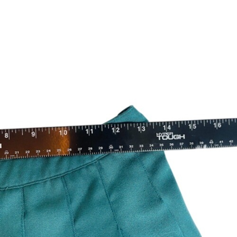 Forever 21 Pleated Mini Skirt Size M Blue Green High Rise Academia Preppy School - Picture 6 of 7